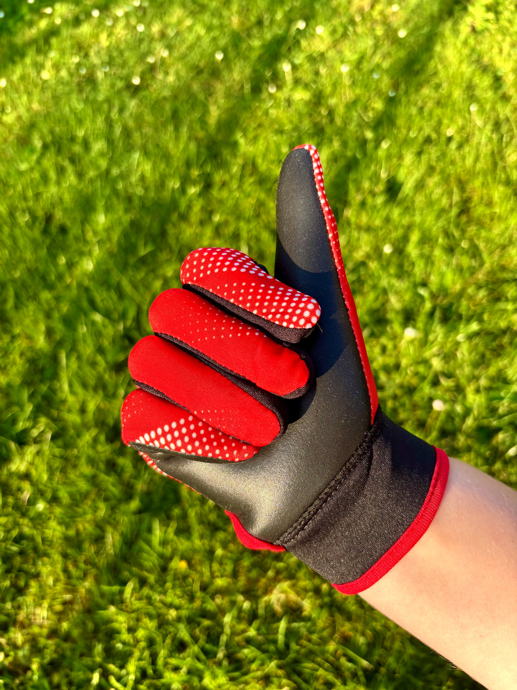 Red and White Gloves