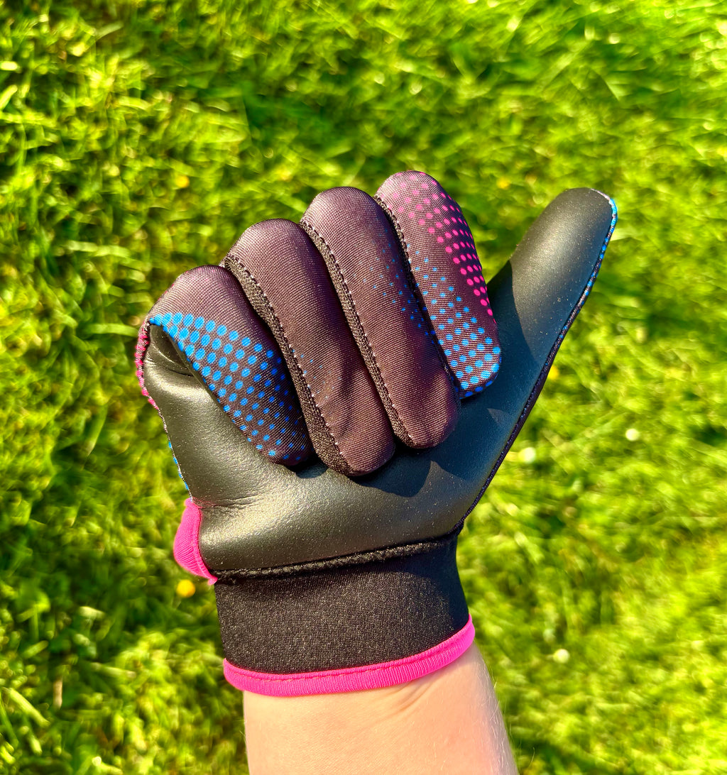 Pink / Black / Blue Gaelic Gloves