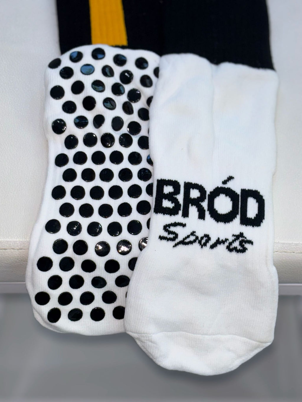 Black and Amber Grip Socks