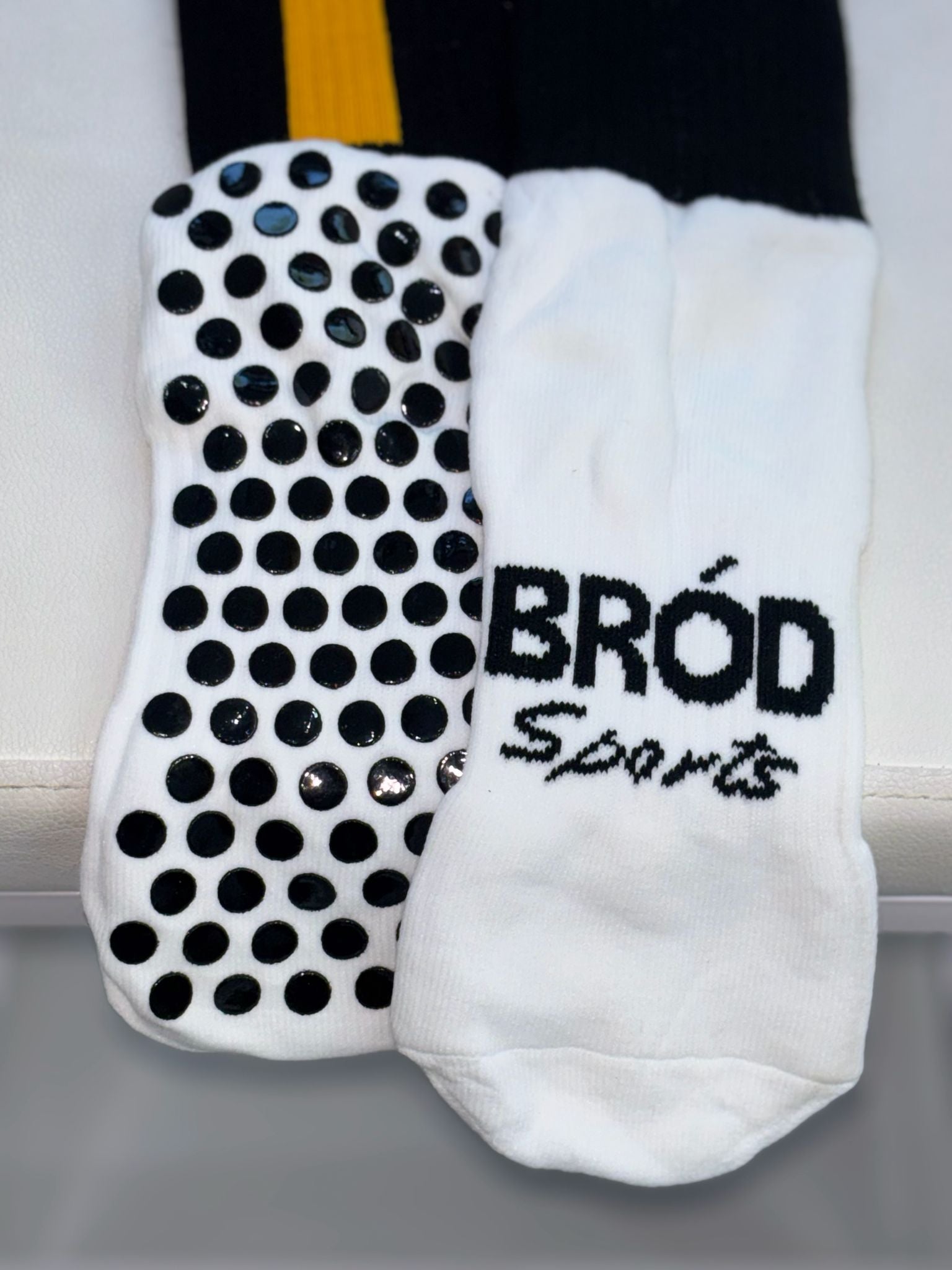 Black and Amber Grip Socks