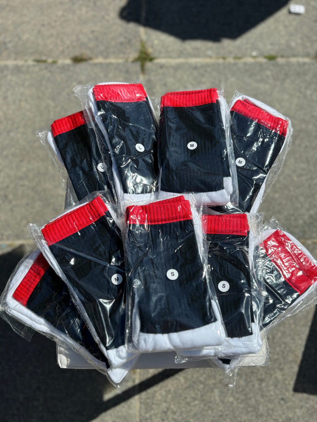 Red and Black Grip Socks