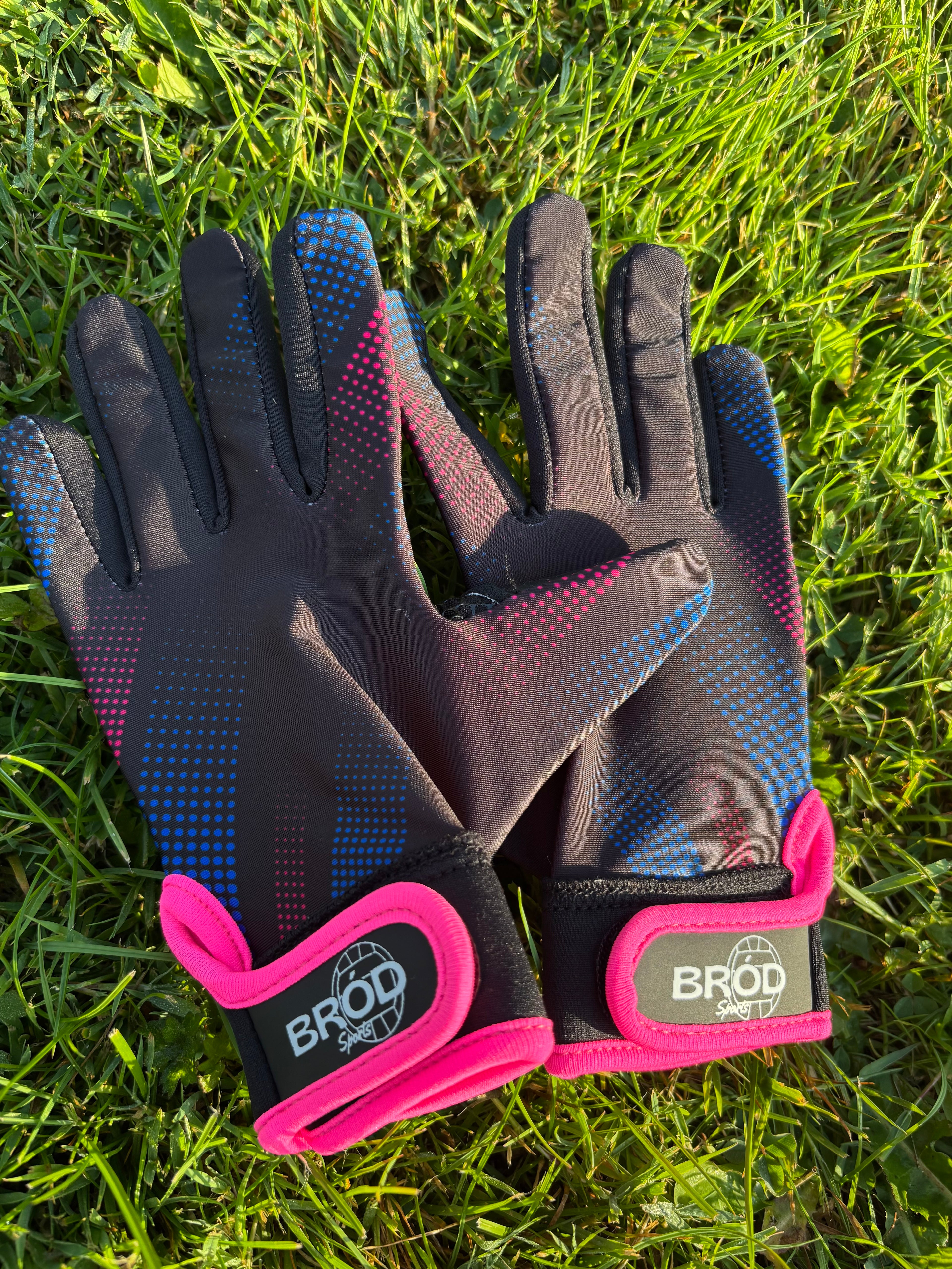 Pink / Black / Blue Gaelic Gloves