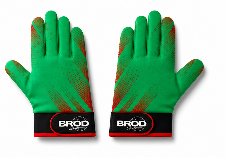 Green and Red Gaelic Gloves