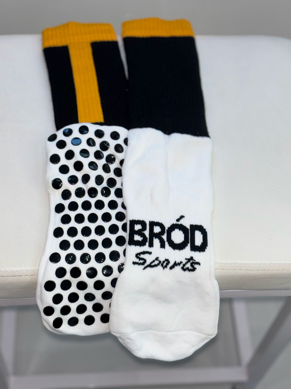 Black and Amber Grip Socks