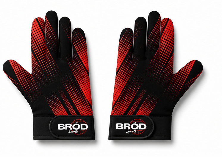 Red and Black Gaelic Gloves